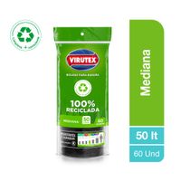 Bolsa para Basura 50L x60un VIRUTEX Color Negro