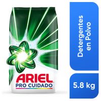 Detergente en Polvo ARIEL Cuidado para Ropa Blanca y de Color Bolsa 5.8Kg