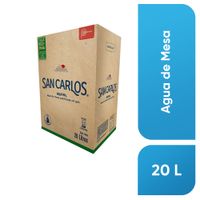 Agua de Mesa SAN CARLOS Sin Gas Caja 20L