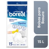 Bolsa para Basura 15L x10un BOREAL Color Blanco