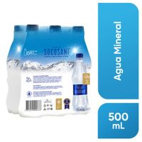 Agua Mineral con Gas SOCOSANI Botella 500ml Paquete 6un
