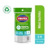 Bolsa para Basura 5L x15un VIRUTEX Color Blanco