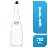 Agua Mineral con Gas EVIAN Sparkling Botella de Vidrio 750ml