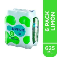 Agua sin Gas SAN LUIS Limón Botella 625ml Paquete 6un