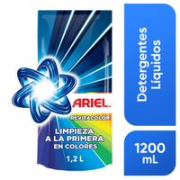 Detergente Líquido ARIEL Revitacolor Limpieza a la Primera en Colores Bolsa 1.2L