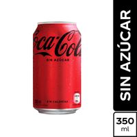 Gaseosa COCA COLA GASEOSA sin Azúcar Lata 350ml
