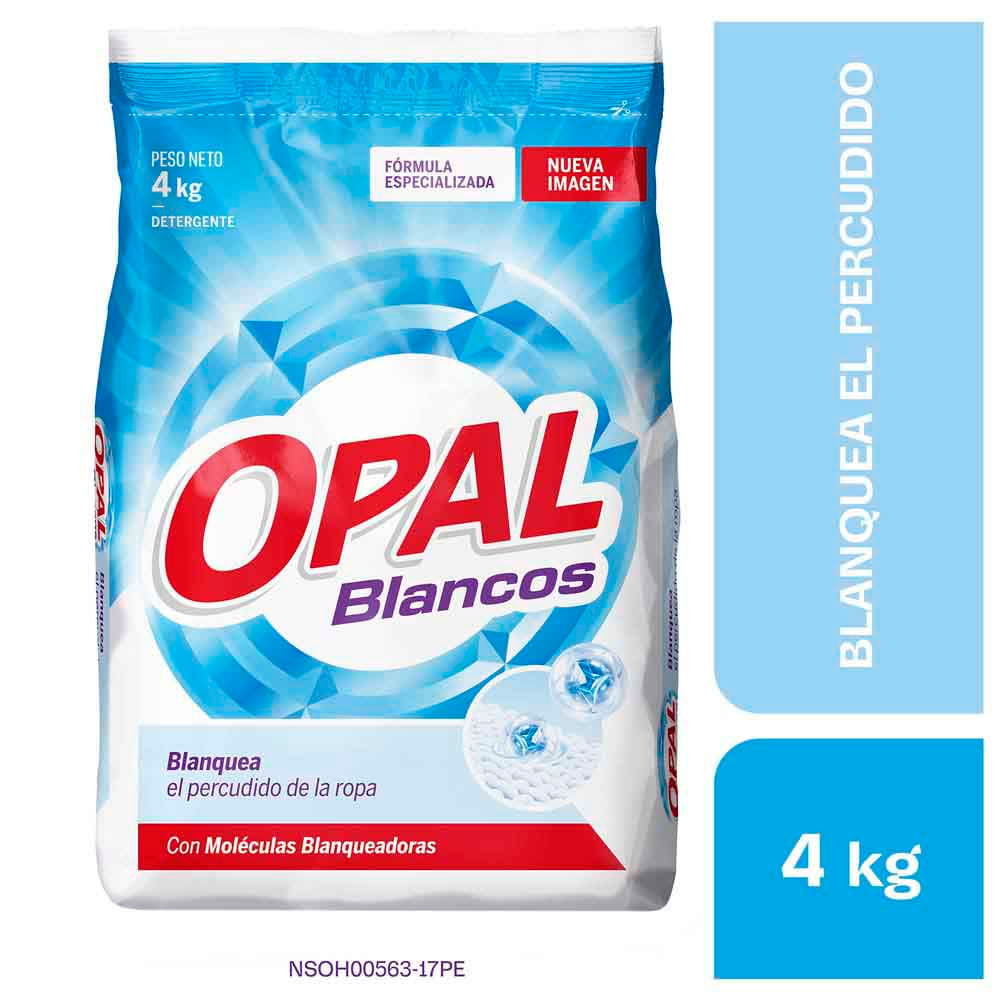 Detergente en Polvo OPAL Blancos Bolsa 4Kg