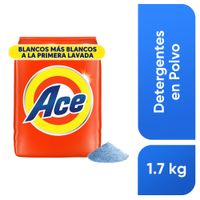 Detergente en Polvo ACE Limpieza Completa con Micro Limpiadores y Mejor Disolución Bolsa 1.7Kg