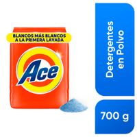 Detergente en Polvo ACE Limpieza Completa con Micro Limpiadores y Mejor Disolución Bolsa 700g