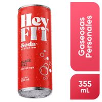 Gaseosa Soda HEY FIT Black Fizz Lata 355ml