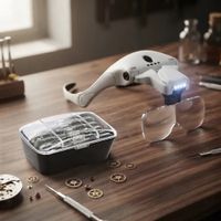 Lupa De Cabeza 4 Luz Led con 5 Lentes De Aumento Recargable