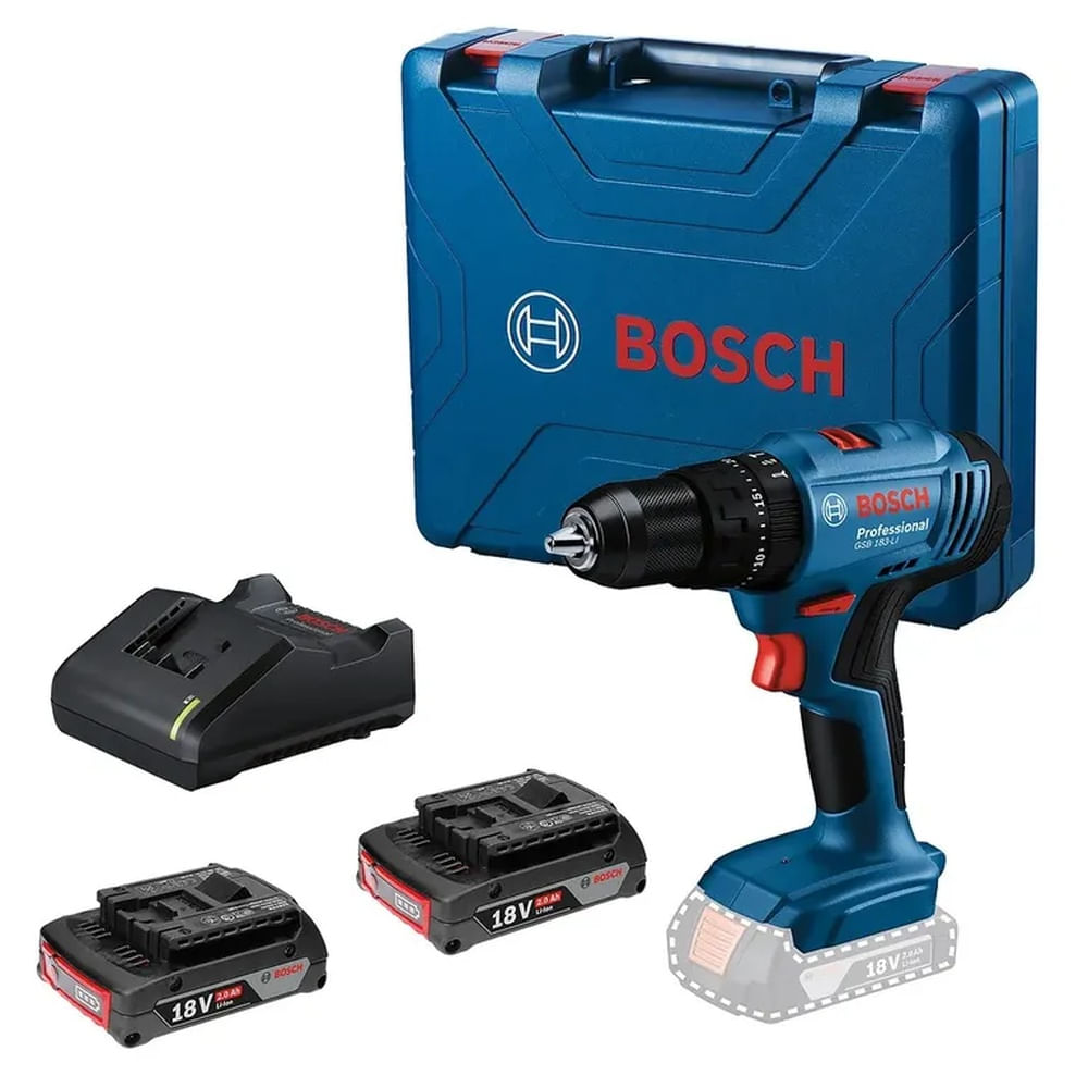 TALADRO PERCUTOR INALAMBRICO ½ 18V MOD GSB183LI - BOSCH