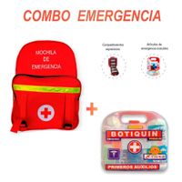 Mochila para Emergencia con Botiquín Roja