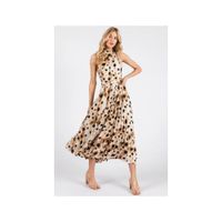 Vestido Mujer Largo Midi Animal Print Sin Mangas