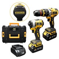 KIT BRUSHLESS 20V  TALADRO PERCUTOR 1/2"" + ATORNILLADOR IMPACTO 1/4"" - KAPPO
