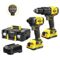 KIT 20V ATORNILLADOR IMPACTO + TALADRO PERCUTOR - STANLEY SBDI465D2T
