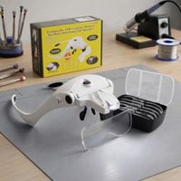 Lupa de cabeza con 2 luces led y lentes intercambiables de aumento