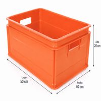 CAJA INDUSTRIAL NARANJA 30 LT - POLIPROPILENO - PACK 6
