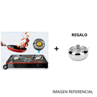 Cocina de mesa a Gas de 2 Hornillas vitrocerámico MAS REGALO