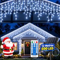 Luces De Navidad Cascada 500 Led 12 Metros Blanco