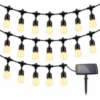 Guirnalda Solar Vintage 10 Metros 20 Focos Luz Cálida 8 Modos Recargable Solar