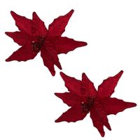 Set de 2 Flores Navideñas Tipo Cardinal Roja FN161 FLORIPASTORE