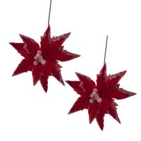 Set de 2 Flores Navideñas Tipo Cardinal Roja FN160 FLORIPASTORE