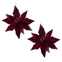 Set de 2 FloresTipo Cardinal Roja con Brillo FN164 FLORIPASTORE