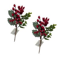 Set de 2 Picks Navideños de Moras Y Hojas de 30cm FN131 FLORIPASTORE