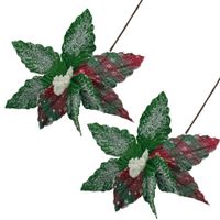 Set de 2 Flores Tipo Cardinal Verde Ajedrez FN166  FLORIPASTORE