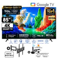 Televisor TCL 85 Qled Premium Ultra HD 4k Google TV 85A400 - Rack Movible
