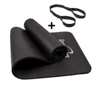 Colchoneta NBR - Yoga Mat Pilates  con ligas  -  10 Mm - Negro