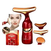 Masajeador Facial Alta Frecuencia Multifuncional Relajación Rostro Ojos Cuello Rojo