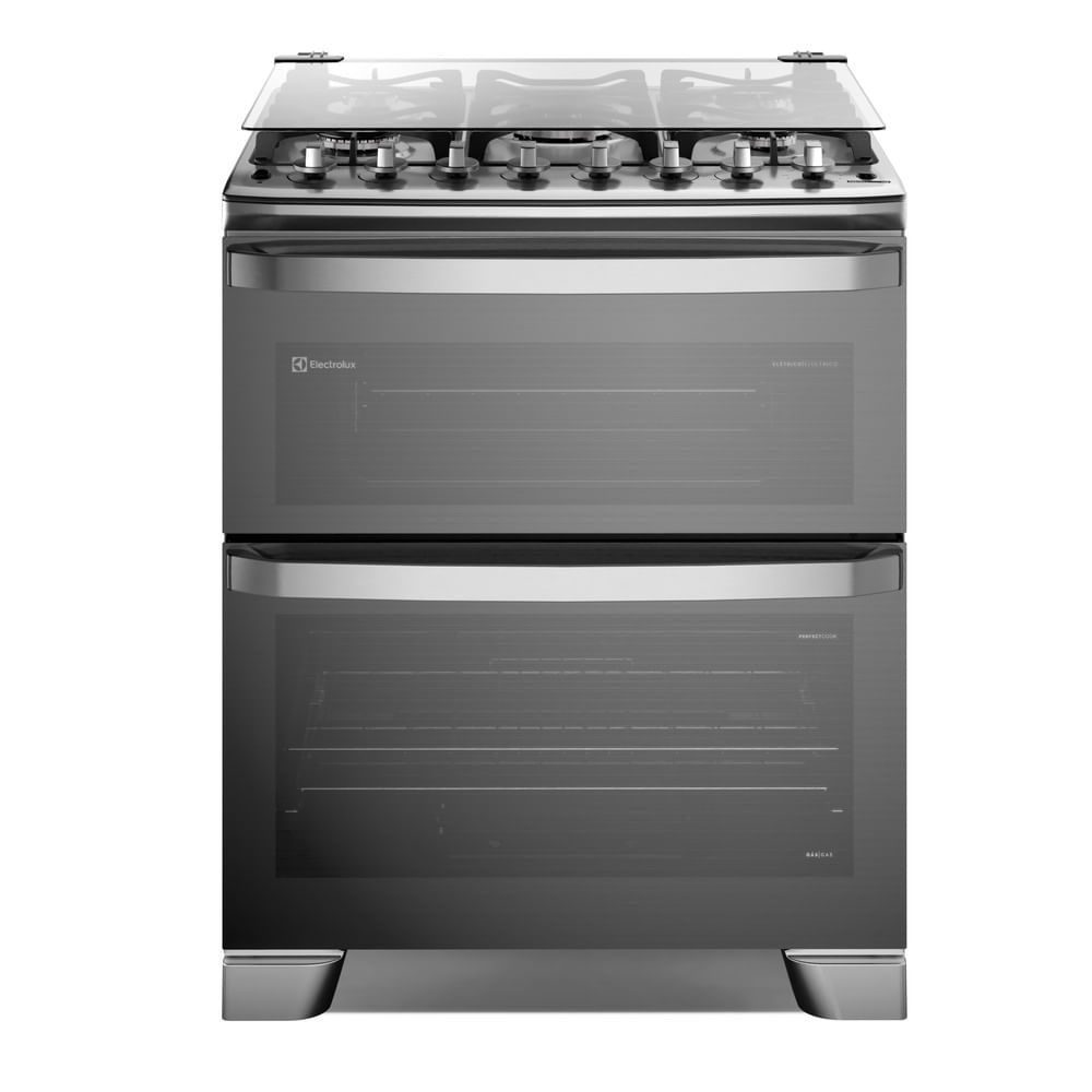 Cocina de Pie Electrolux F5EDG 76cm Triple Llama 5 Quemadores Gris