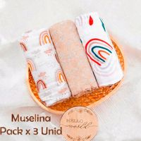 Manta Muselina para Bebé Algodón Pack x 3 Unidades SMT51