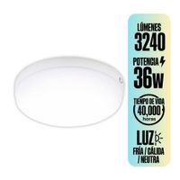 Plafón LED Redondo Opalux 36w 3cct Blanco