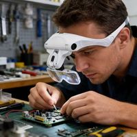 Lupa de cabeza con luz led lentes intercambiables