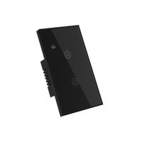Interruptor Inteligente Wifi Doble 2 Botones Negro