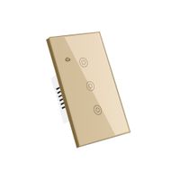 Interruptor Inteligente Wifi Triple 3 Botones Dorado