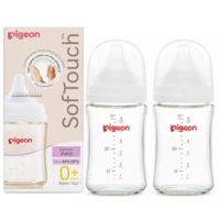Biberon Pigeon de Vidrio 160ml Soft Touch Con Tetina Ss  Pack x 2