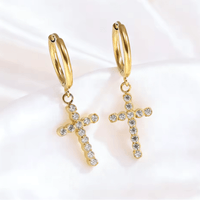 Aretes en Forma de Cruz Dorada AFRODITA
