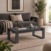 Mesa de centro moderna rectangular Elio color negro 120x60x40 cm - Muebleo.pe