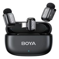 Micrófono Inalámbrico Boya Mini Doble USB-C Celular PC Negro