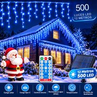 Luces De Navidad Cascada 500 Led 12 Metros Azul