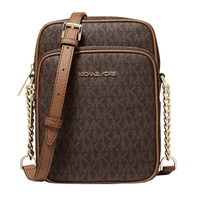 BOLSO BANDOLERA MICHAEL KORS JET SET SMALL SIGNATURE LOGO MARRON