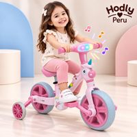 Bicicleta de Equilibrio rosada Unicornio Musical con Luces para Niñas de 1.5 a 5 Años