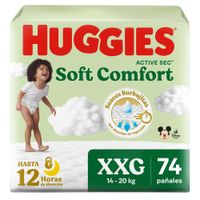 Pañales para Bebé HUGGIES Soft Comfort Talla XXG Paquete 74un