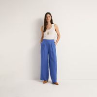 Pantalon Mujer Sfera Lino Vestir Azul Azulon