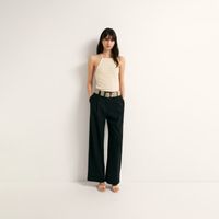 Pantalon Mujer Sfera Canutillo Cremalleras Negro