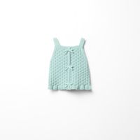 Blusa Bebe Niña Sfera Tricot Fantasia Lazos Turquesa